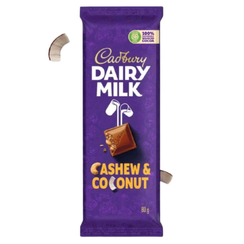 Cadbury Cashew &amp; Coconut Slab 80g