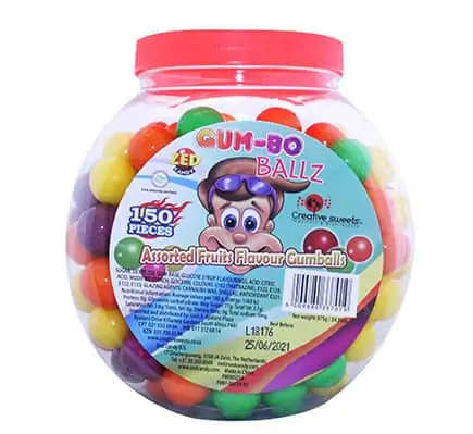 Gum-Bo Ballz Assorted Fruits 150's