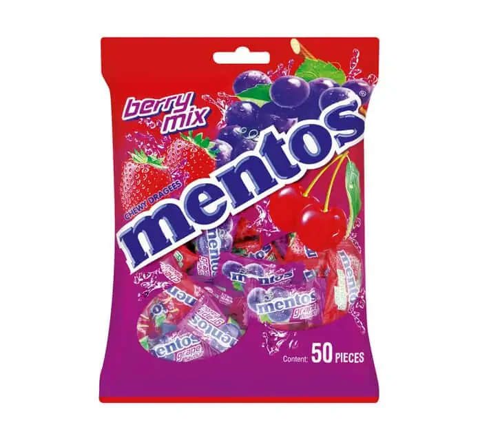 Mentos Bags Red Mix Berry 50's
