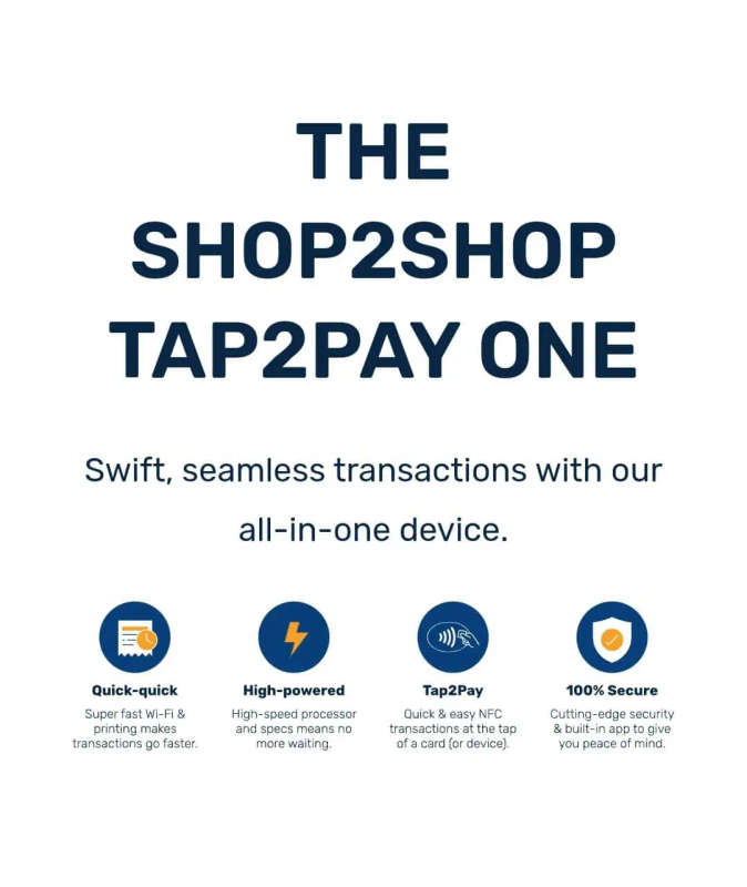 Tap 2 Pay Bank Card Payment Machine (TAP2PAY) SHOP2SHOP All In One P2 With Woza+ Airtime