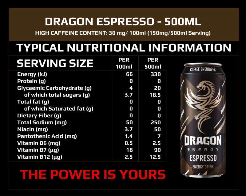 Dragon Energy Drink Espresso 6X500ML