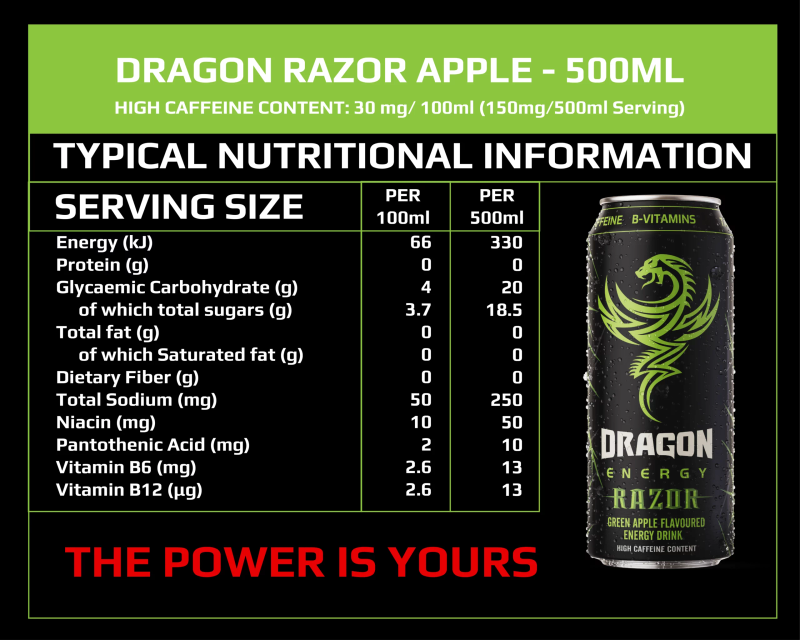 Dragon Energy Drink Green 6X500ml