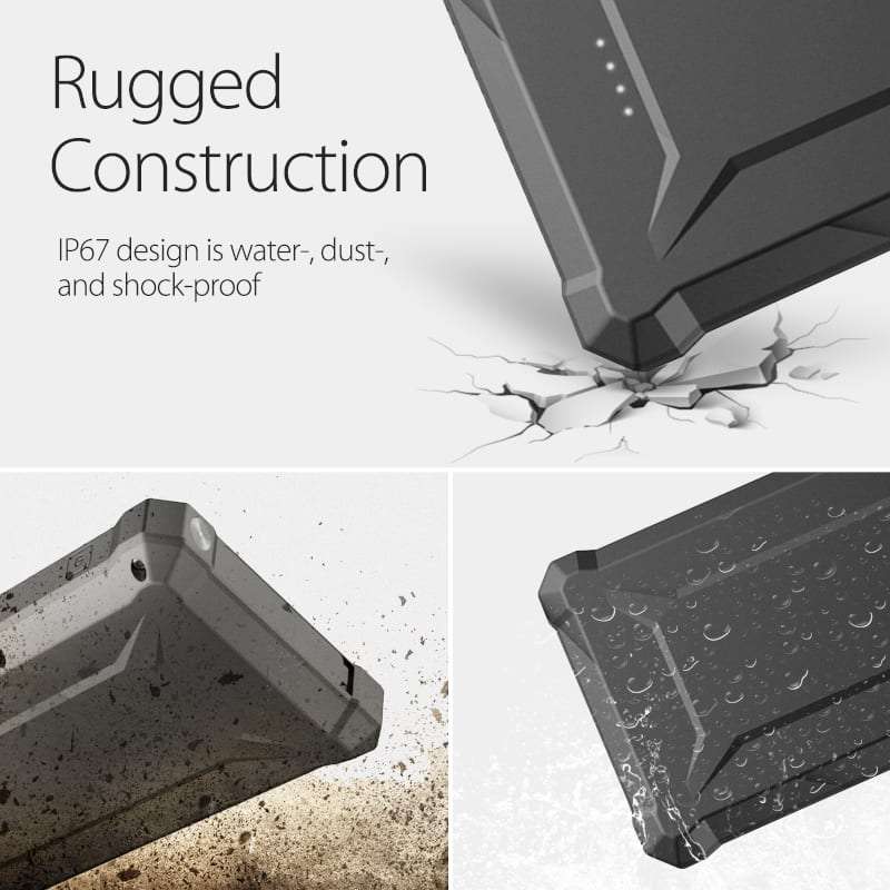 Ravpower 20100Mah Usb|Ip67|Type-C Pd45W/Qc3.0 Power Bank Black