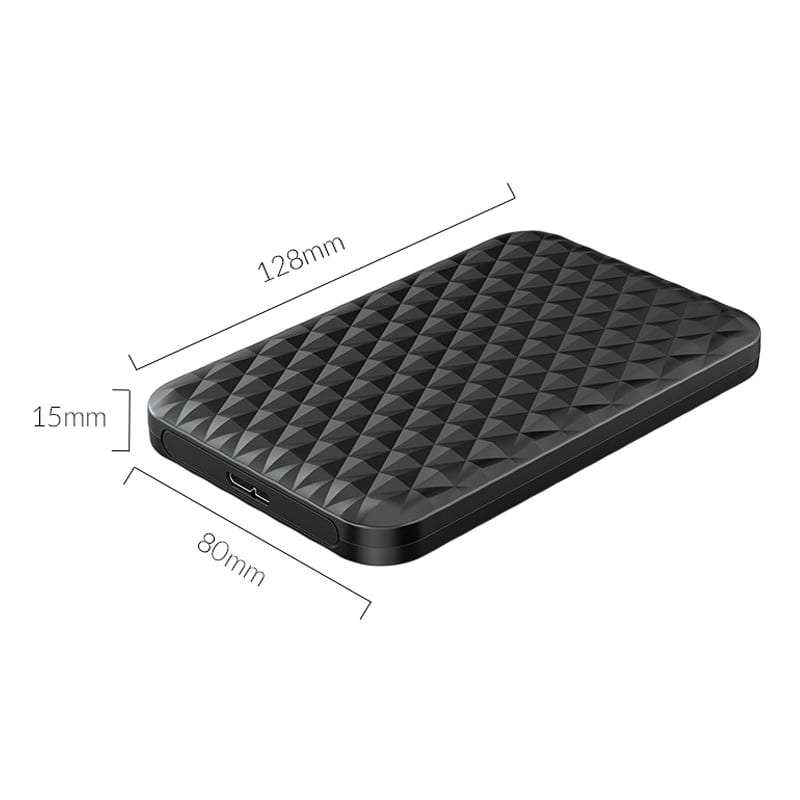 Orico 2.5" 5gbps Usb3.0 Diamond Pattern Design Supports Up To 4tb - Hard Drive Enclosure - Black