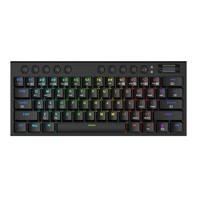 REDRAGON Horus Mini Pro 61Key Wireless Bluetooth Red Switch RGB Low Profile Gaming Mechanical Key...