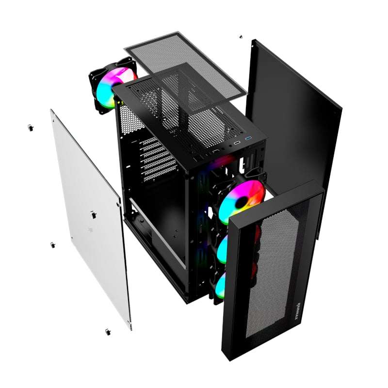 Raidmax V1000TBS ATX | Micro-ATX | Mini-ITX ARGB Mid-Tower Gaming Chassis - Black