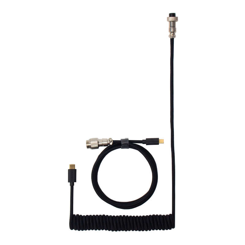 Keychron Coiled Aviator Cable - Black Straight