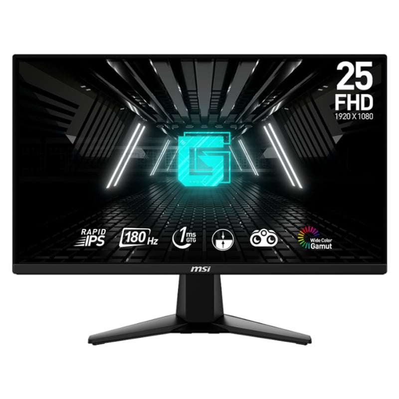 MSI G255F 25" Gaming Monitor 1920x1080 (FHD) Rapid IPS 1mz 180Hz Adaptive Sync HDMI Displayport B...