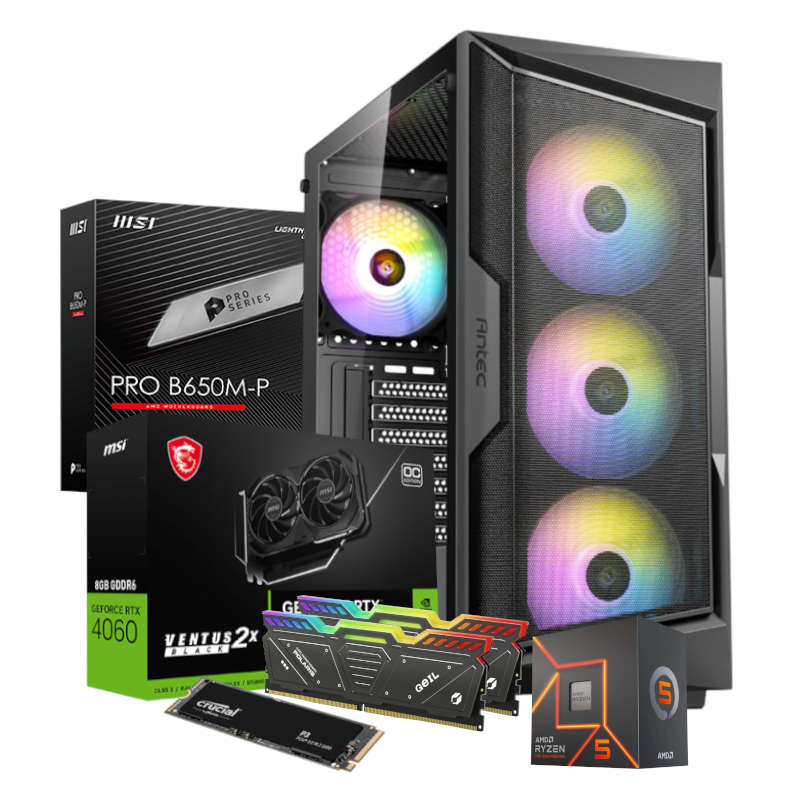 PCBuilder AMD Ryzen 5 7600 SPECIALIST Windows 11 Gaming PC