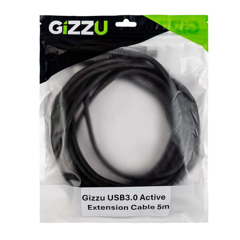 Gizzu USB 3.0 Active Extension Cable 5m - Black