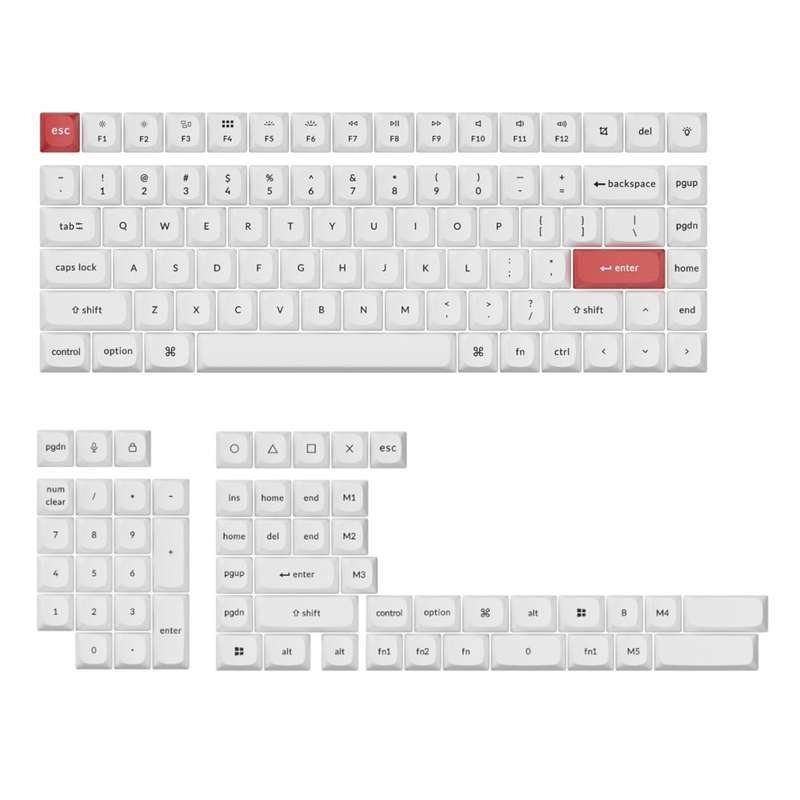 Keychron Double Shot Pbt Osa Full Keycap Set - Black White