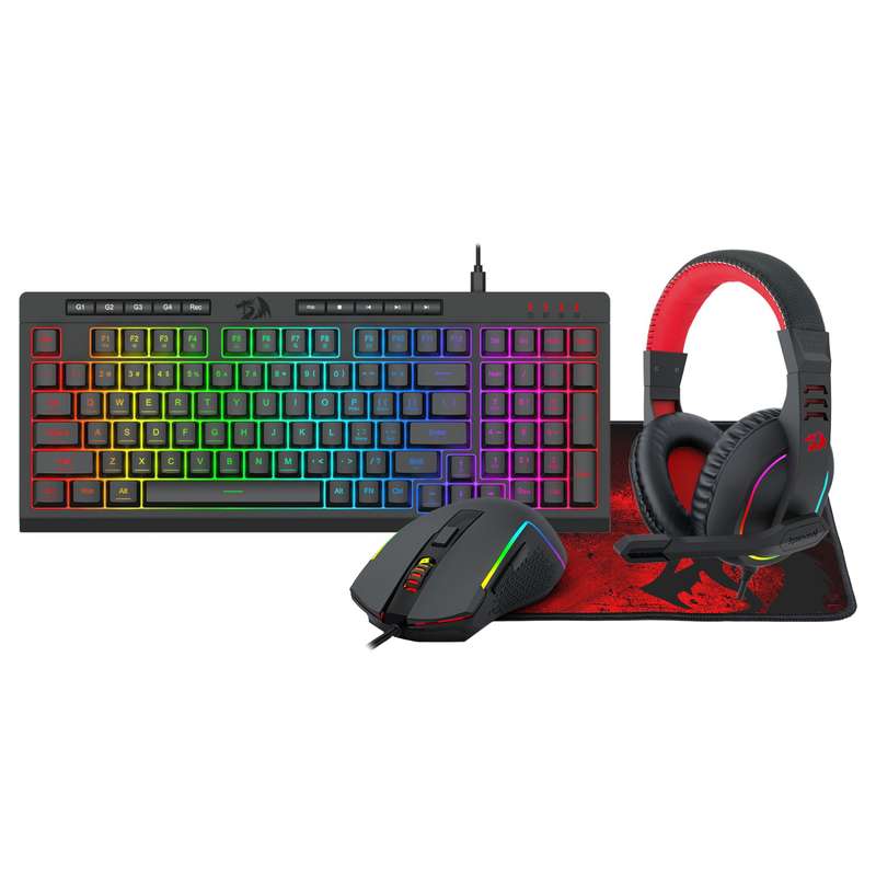 Redragon 4-In-1 Keyboard Mouse Mousepad Rgb Headset Gaming Combo