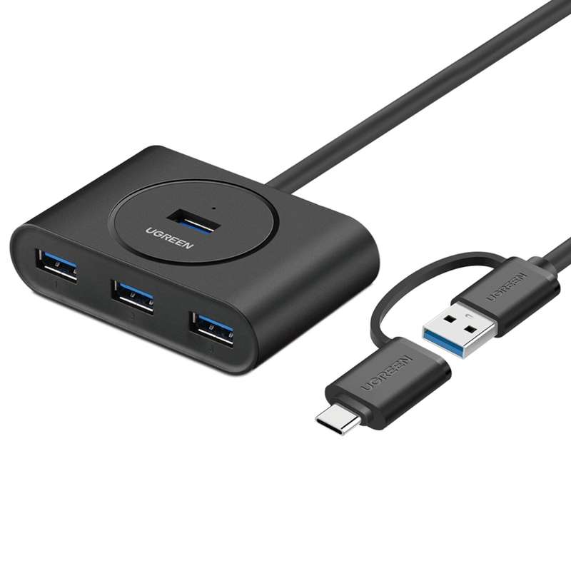 Ugreen 4-Port Usb 3.0 Hub With Micro Usb 5Gbps Data Transfer - 0.5M