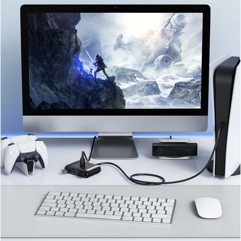 Ugreen 4-Port Usb 3.0 Hub With Micro Usb 5Gbps Data Transfer - 0.5M