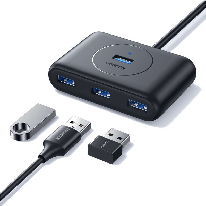 Ugreen 4-Port Usb 3.0 Hub With Micro Usb 5Gbps Data Transfer - 0.5M