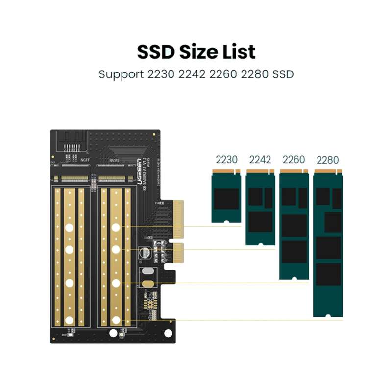 Ugreen Cm302 M.2 M B-Key To Pci-E 3.0 Expansion Card