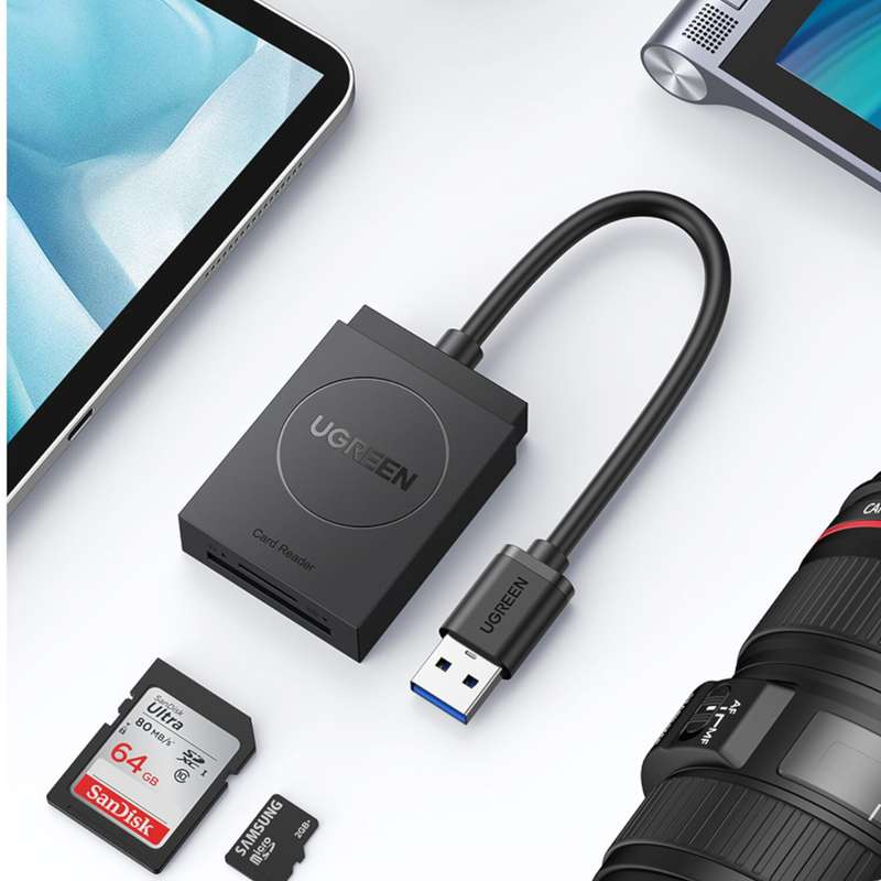 Ugreen Usb 3.0 Dual Slot Card Reader For Sd Tf Cards  5Gbps Data Transfer