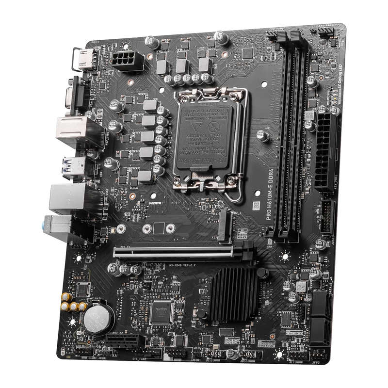 MSI PRO H610M-E DDR4 Intel H610 Alder Lake LGA 1700 Micro-ATX Desktop Motherboard