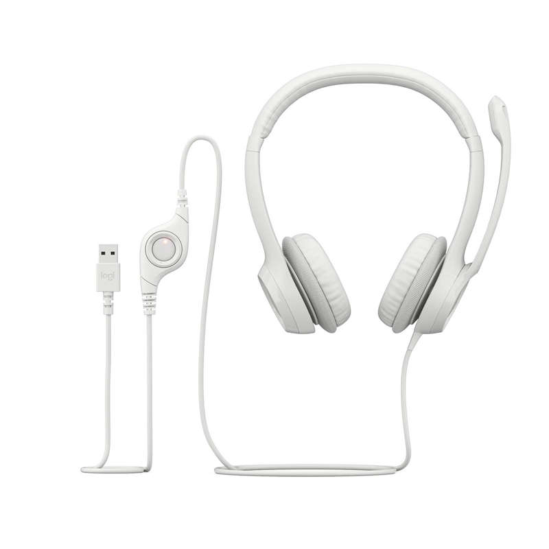 Logitech H390 USB Type-A Off-White Wired Calling Headset