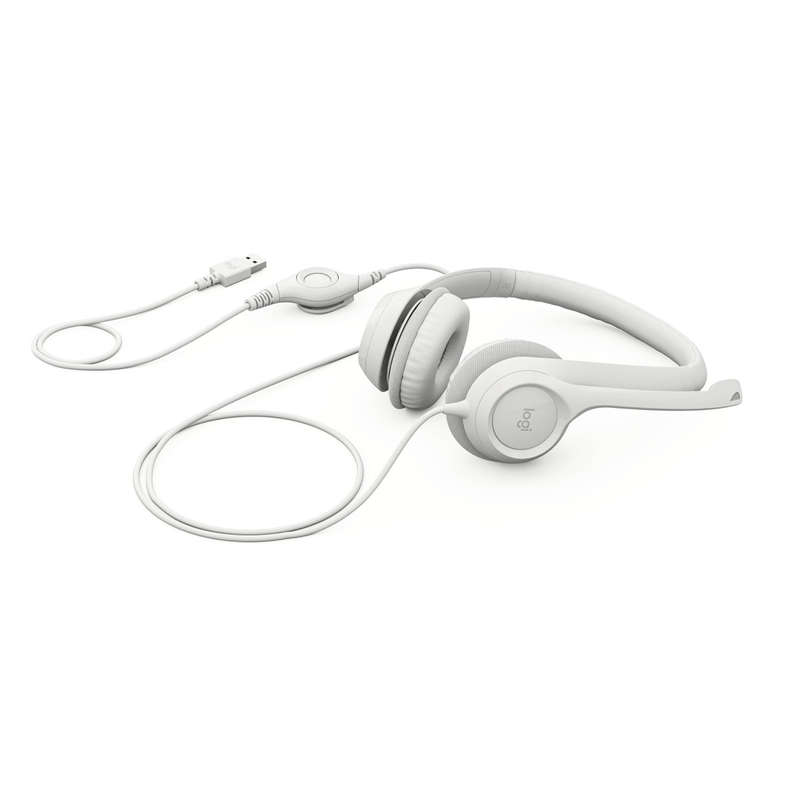 Logitech H390 USB Type-A Off-White Wired Calling Headset