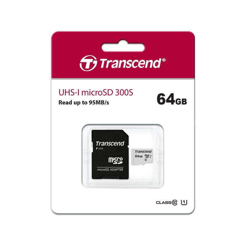 64GB Transcend MicroSD Card SDXC 300S with Adapter