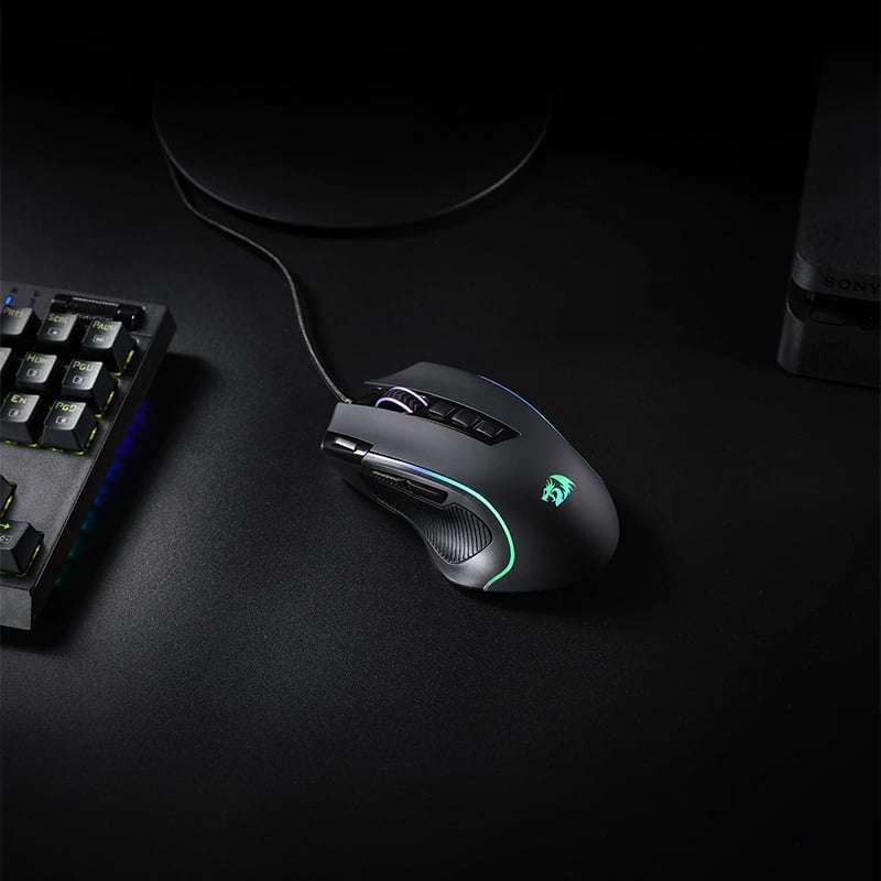 Redragon M612 Predator 4000DPI RGB Ergo Gaming Mouse - Black