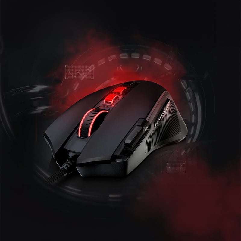 Redragon M612 Predator 4000DPI RGB Ergo Gaming Mouse - Black