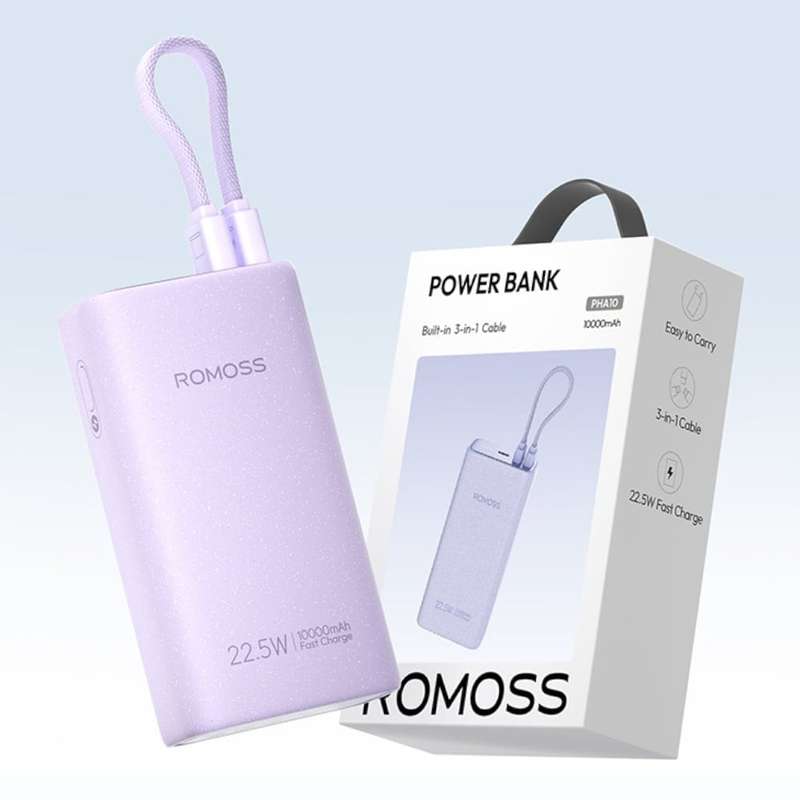 Romoss PHA10 10000mAh 22.5W Fast Charge Power Bank  Purple