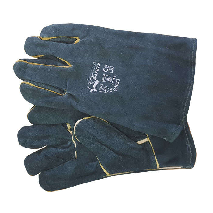2.5" Green Lined Wrist Length Welding Gloves - OSFM