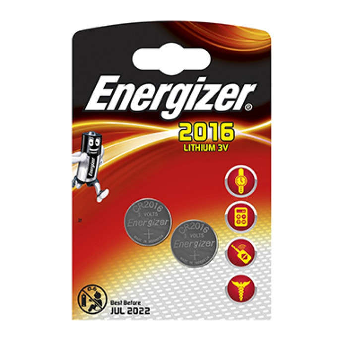 Energizer CR2016BS1 3V Lithium Coin Battery (2 Pack)