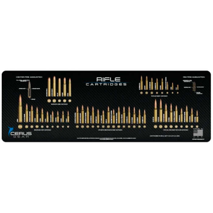 Cerus Gear Rifle Promat Cleaning Mat - Top Rifle Cartridges - Carbon Fibre