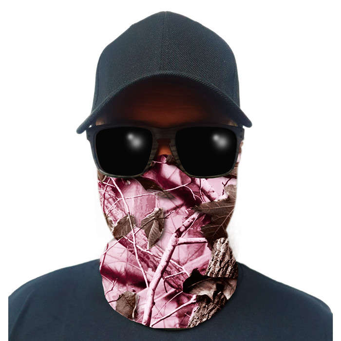 Multi-Use Tubular Bandana/Gator Face Shield - Pink Bush Camo