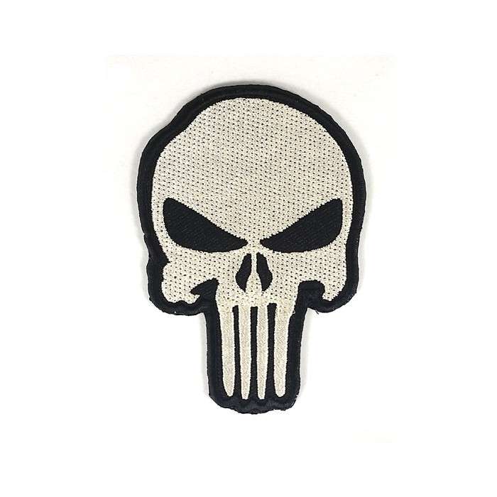 DZI Large Punisher Embroidered Velcro Patch - Black