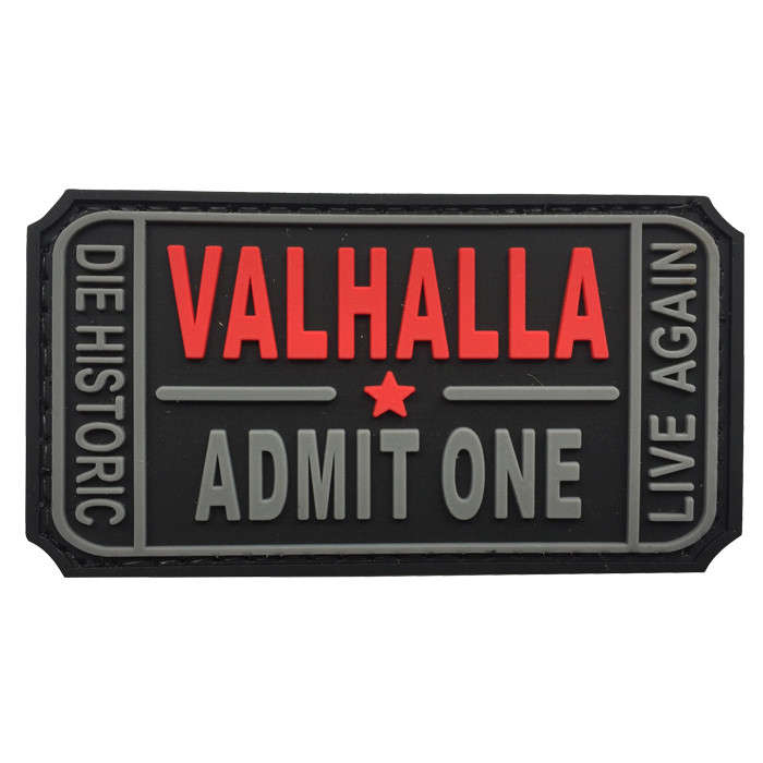TacSpec "Admit One" PVC Velcro Patch - Black