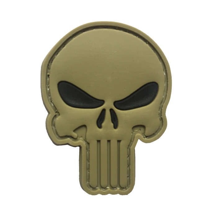 TacSpec "Cut Out Punisher" PVC Velcro Patch - Tan