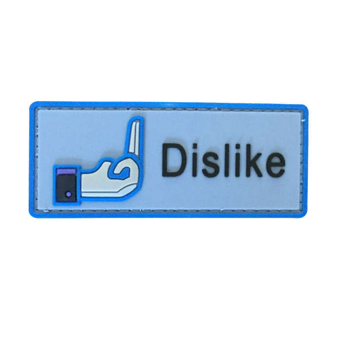 TacSpec "Dislike Button" PVC Velcro Patch - White/Blue