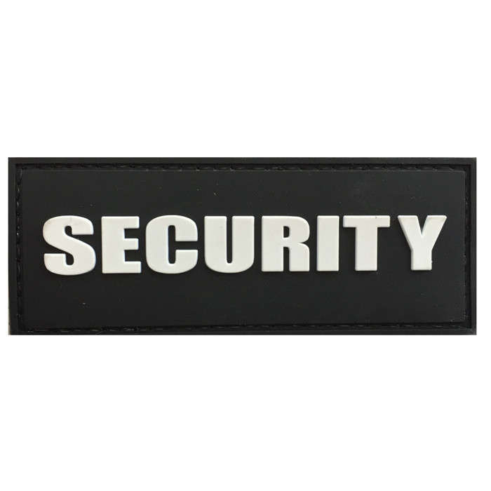 TacSpec "Security" PVC Velcro Patch - White/Black