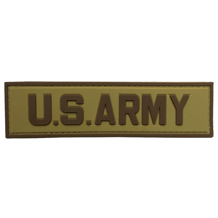 TacSpec "U.S. Army" PVC Velcro Patch - Tan