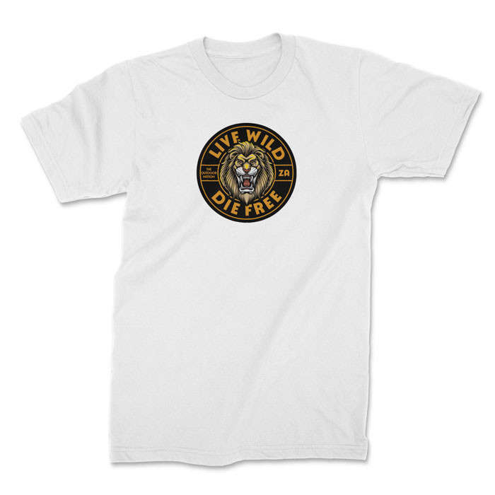 TON "Live Wild Die Free" Unisex Premium T-Shirt - White 2XL