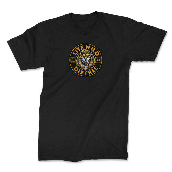 TON "Live Wild Die Free" Unisex Premium T-Shirt - Black XL