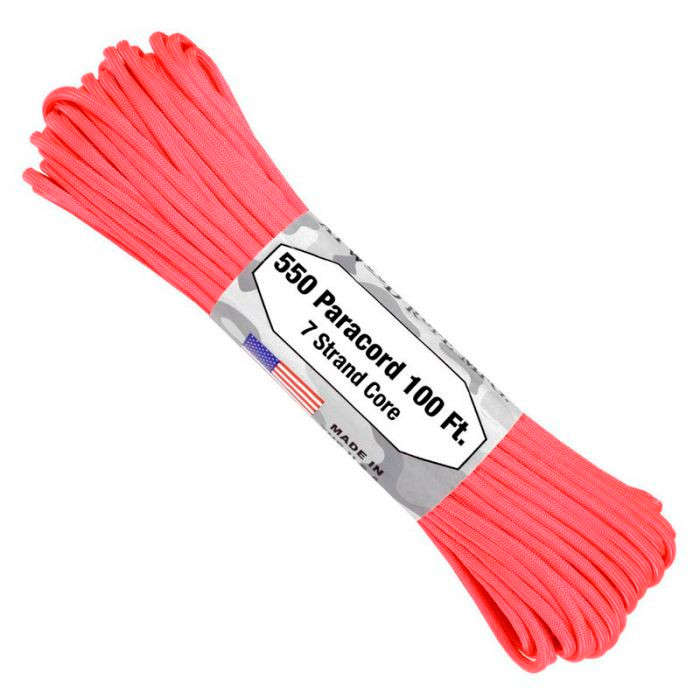 Atwood 550 7 Strand Core Paracord -  Pink 100ft