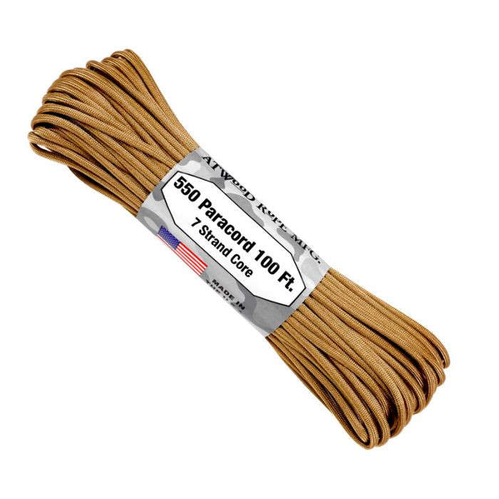 Atwood 550 7 Strand Core Paracord -  Tan 100ft