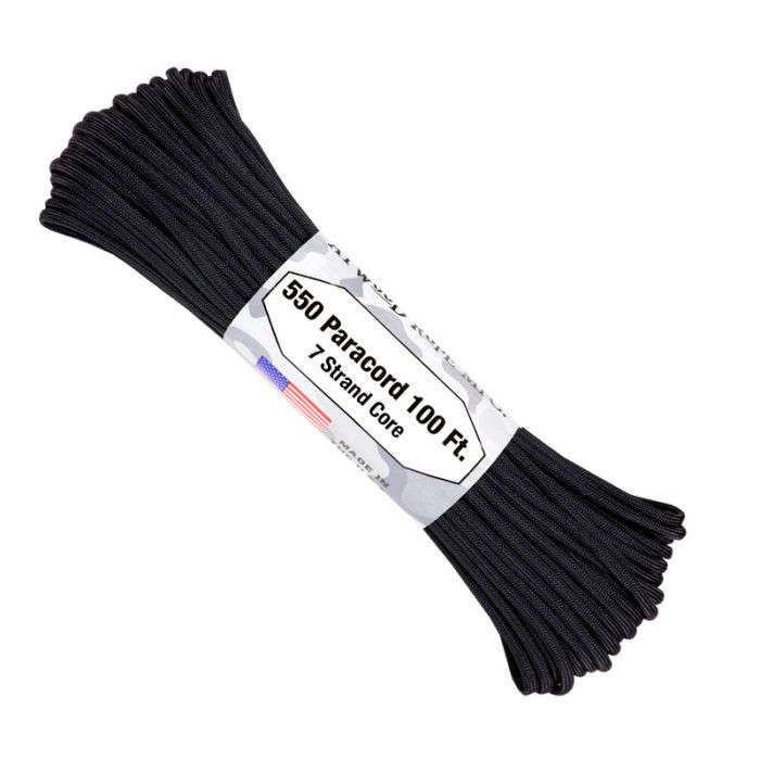 Atwood 550 7 Strand Core Paracord -  Black 100ft