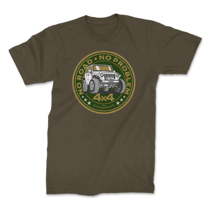TON "No Road, No Problem - Jeep" Unisex Premium T-Shirt - OD 4XL