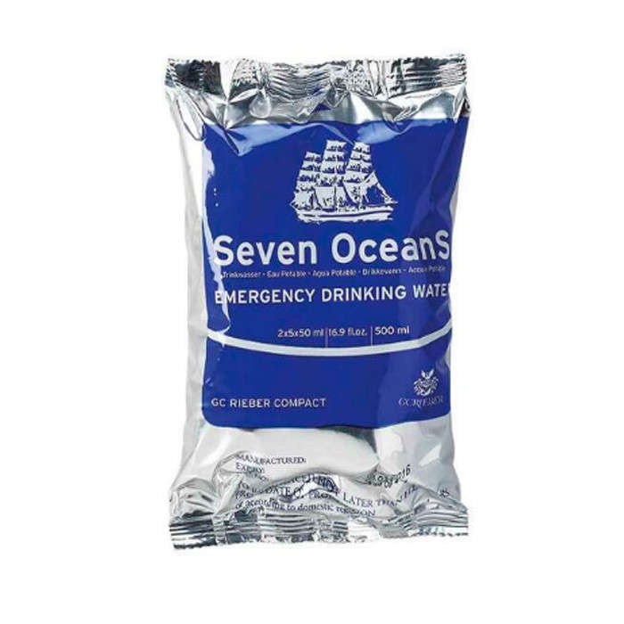 Seven Oceans Emergency Drinking Water - 500ml (5 x 2 x 50ml Sachets)