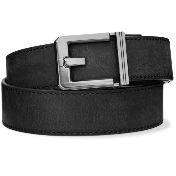 Kore Reinforced Buffalo Leather Ratcheting Gun Belt with X3 Buckle - Black - 24" - 44"