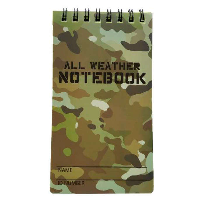 Tacspec All Weather Waterproof Notebook 3" x 5", 48 Pages - Camo