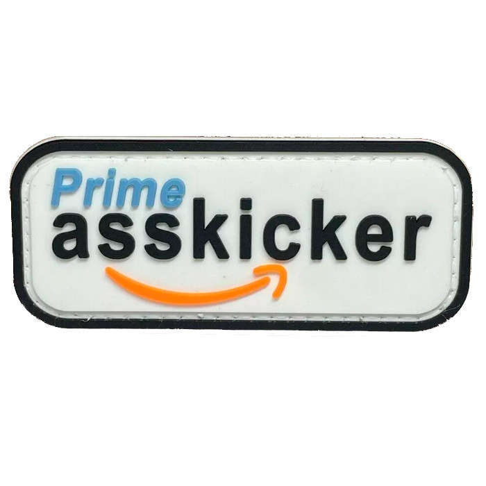 TacSpec "Prime A** Kicker" PVC Velcro Patch - White