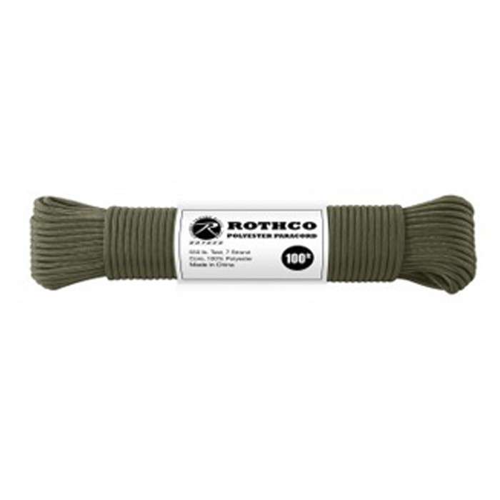100ft 550 Polyester Paracord - Various Black 100'
