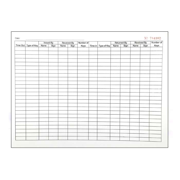 Key Register Entry Book